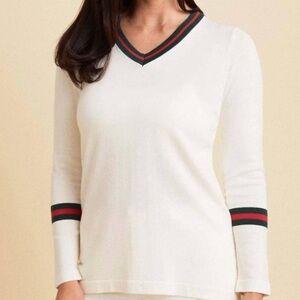Peace of Cloth V Neck Sweater in Cream size Small